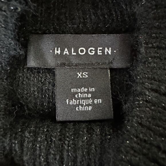 Halogen Black Mock Neck Sequin Sparkle Sweater XS - Picture 4 of 15